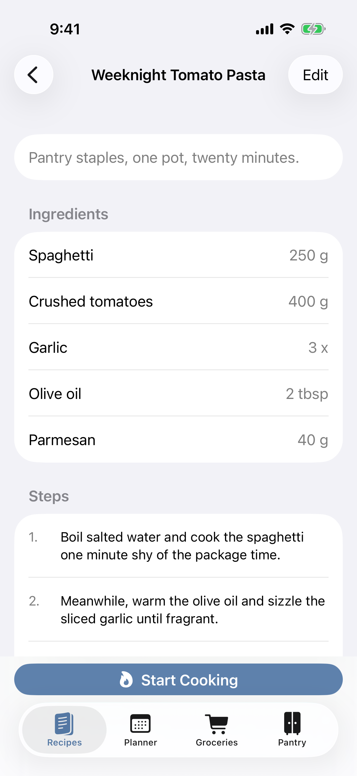MealStack recipe detail
