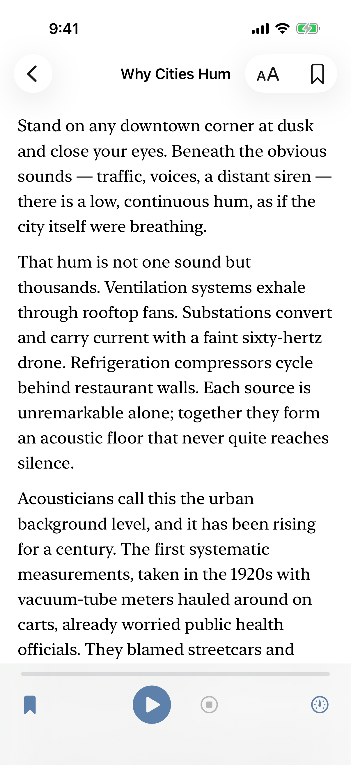 ReadAble reader with text-to-speech controls