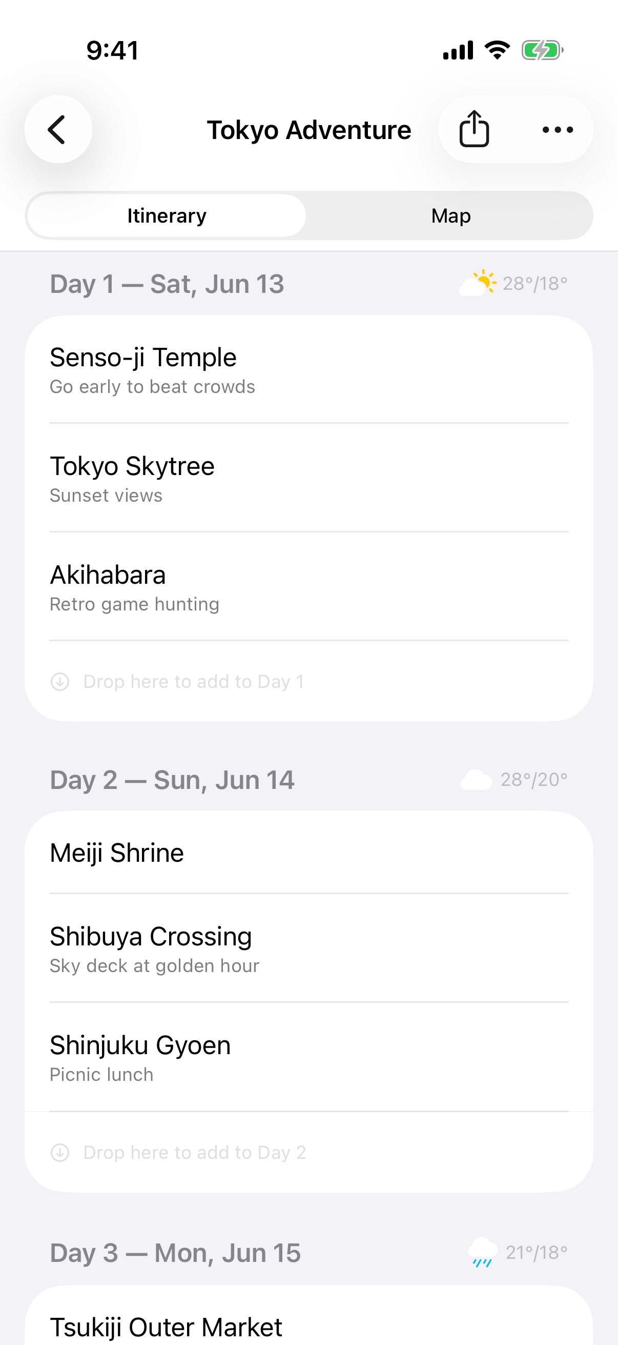 TripNest day-by-day itinerary